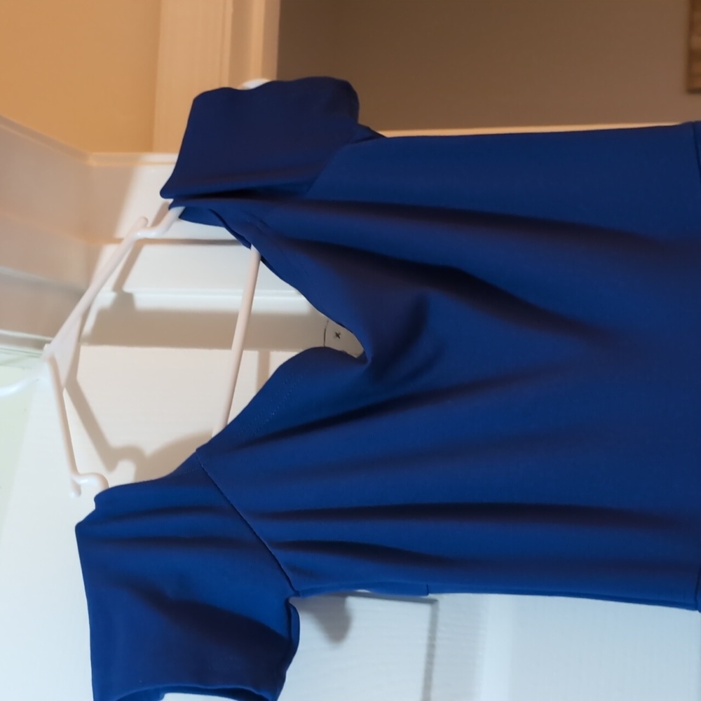 Off Shoulder Royal Blue Cocktail Dress